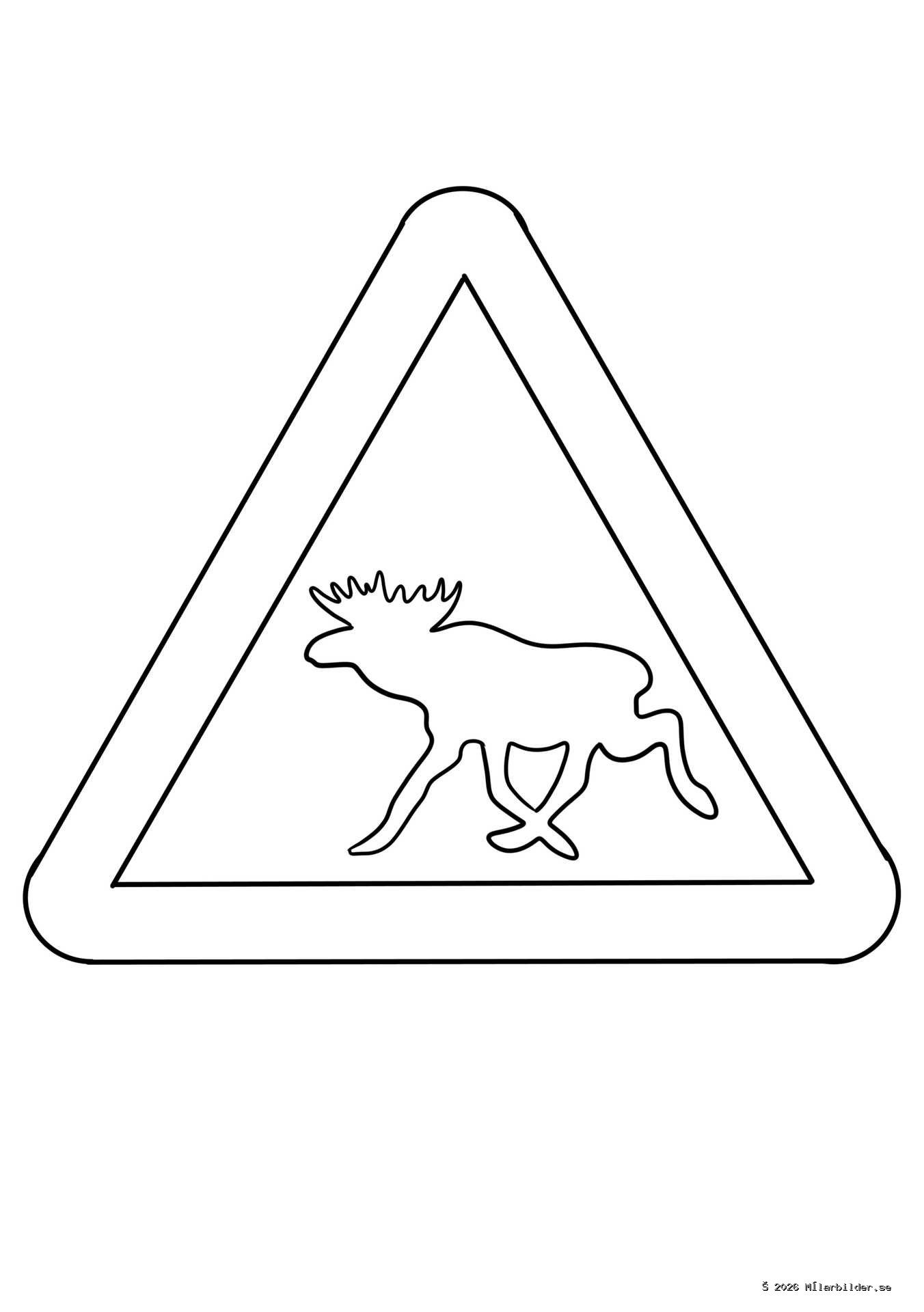 Utforska vildmarken med vår målarbild av en älgskylt. En rolig och lärorik aktivitet för barn som lär sig om djur och trafiksäkerhetsskyltar.