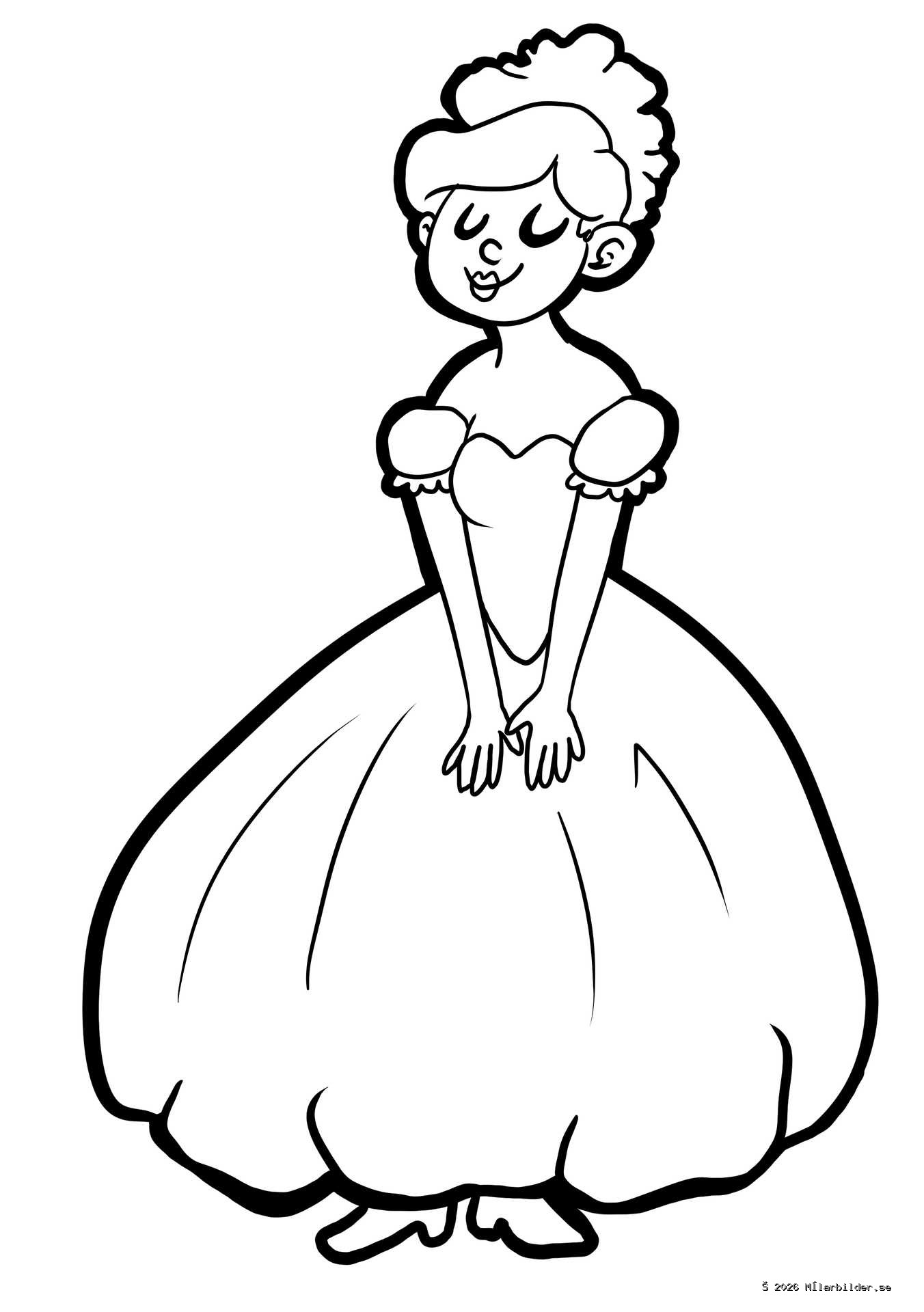 Elegant prinsessa i balklänning